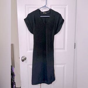 Black Dress with Brown Belt. Relaxed. Coastal, Beach & going out lightweight